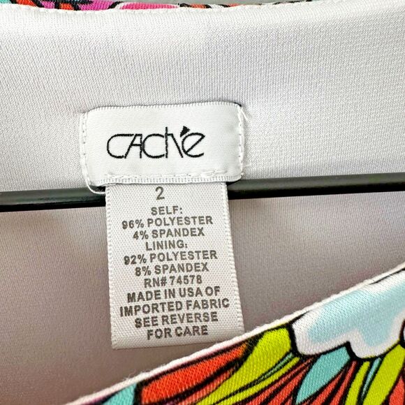 Cache Floral Hawaiian Boat Neck Dress Womens Size 2 - Picture 3 of 4